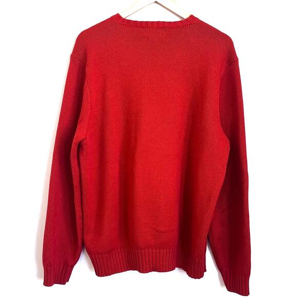Vintage Y2K Polo Ralph Lauren Mens Sweater Size L Burnt Orange Preppy Academia - Picture 2 of 7